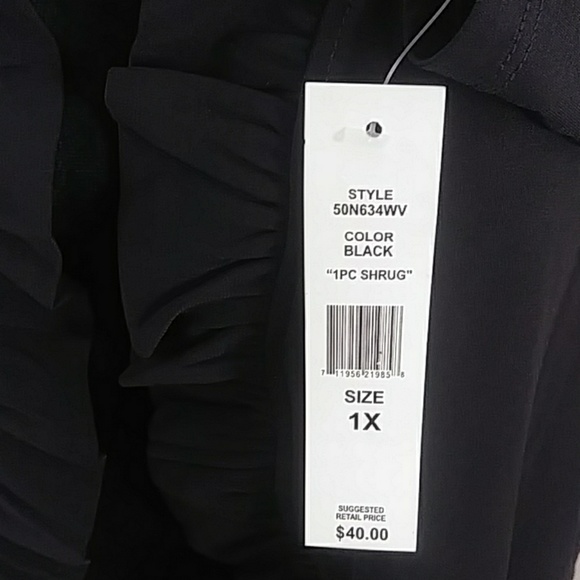 NWT GLAMOUR BLACK RUFFLE BOLERO JACKET SIZE 1X - Picture 7 of 8